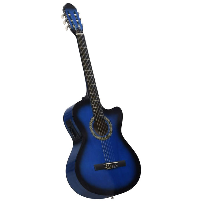 Set chitară acustică cu egalizator, 12 piese 6 corzi, albastru - WALTI WALTI