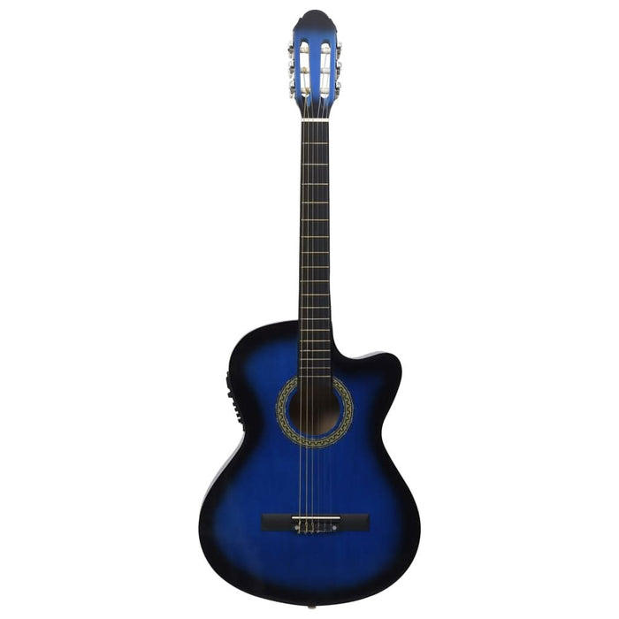 Set chitară acustică cu egalizator, 12 piese 6 corzi, albastru - WALTI WALTI