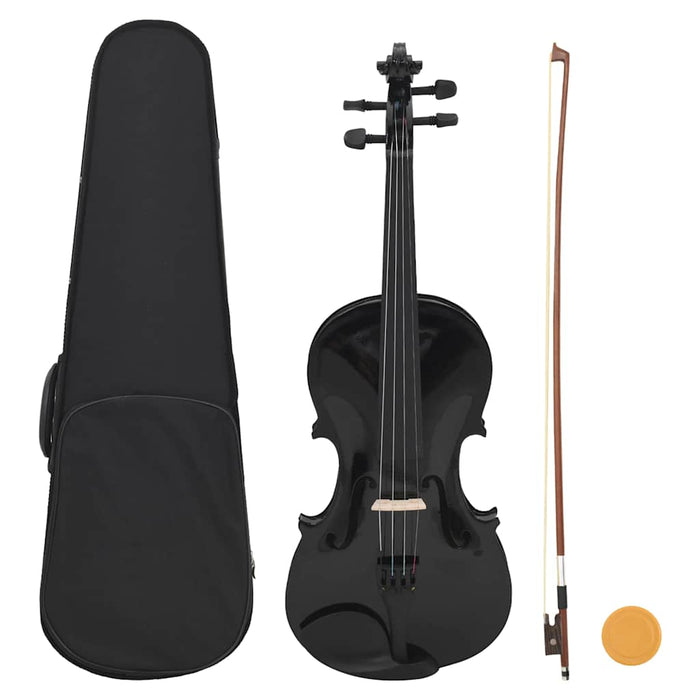 Set complet vioară cu arcuș și suport bărbie, negru 4/4 - WALTI WALTI