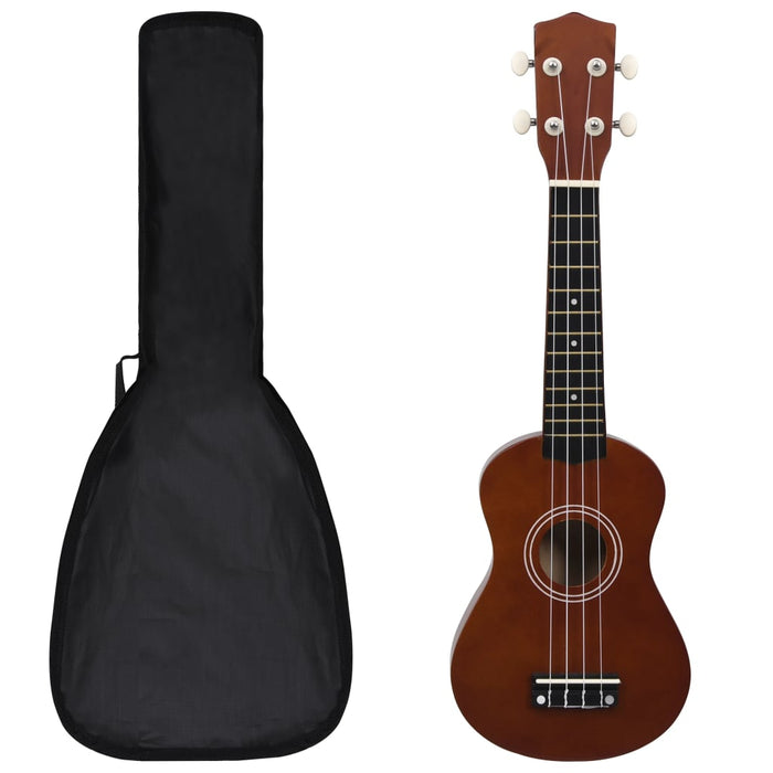 Set ukulele soprano, cu husă, pentru copii, natural, 21" - WALTI WALTI