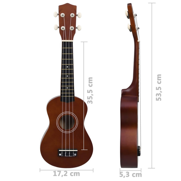 Set ukulele soprano, cu husă, pentru copii, natural, 21" - WALTI WALTI