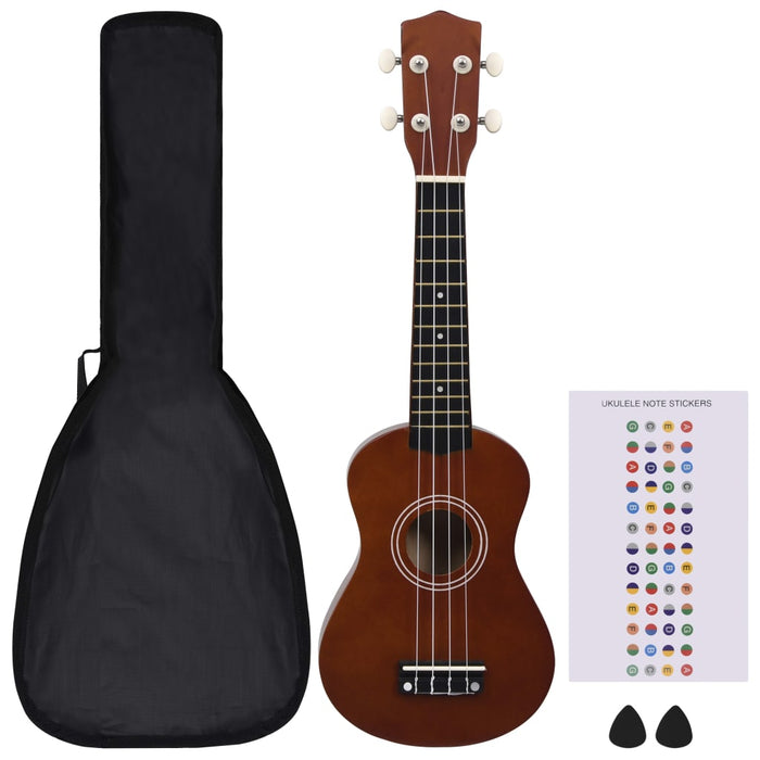 Set ukulele soprano, cu husă, pentru copii, natural, 21" - WALTI WALTI