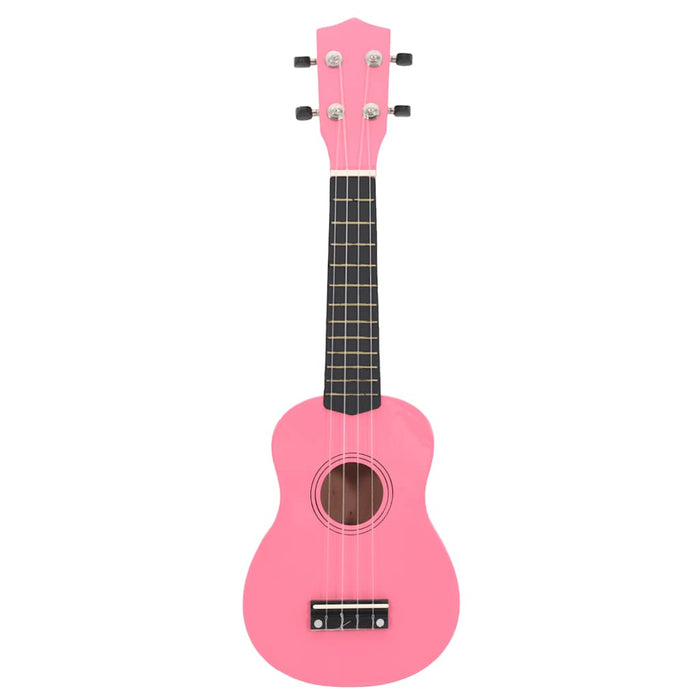 Set ukulele soprano, cu husă, pentru copii, roz, 21" - WALTI WALTI