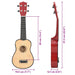 Set ukulele Soprano pentru copii, cu husă, natural, 23" - WALTI WALTI