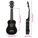 Set ukulele Soprano pentru copii, cu husă, negru, 23" - WALTI WALTI