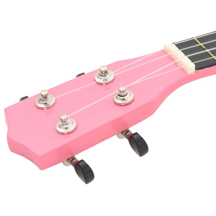 Set ukulele Soprano pentru copii, cu husă, roz, 23" - WALTI WALTI