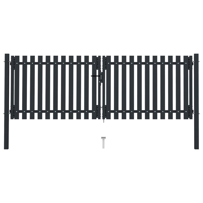 Poartă de gard dublă, antracit, 306 x 125 cm, oțel - WALTI WALTI