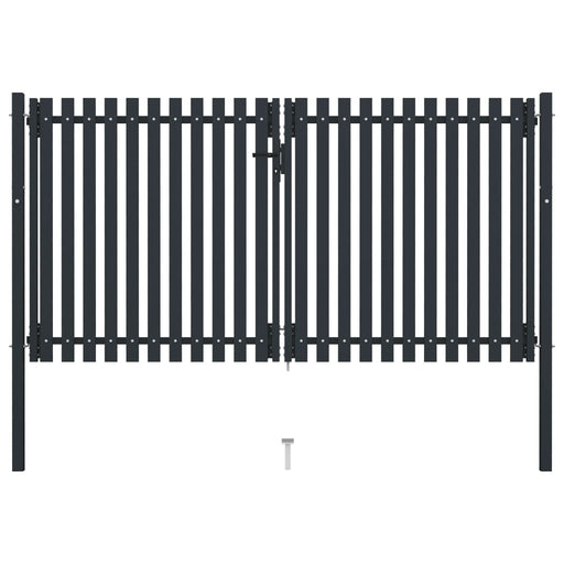 Poartă de gard dublă, antracit, 306 x 220 cm, oțel - WALTI WALTI