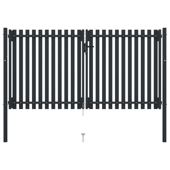 Poartă de gard dublă, antracit, 306 x 220 cm, oțel - WALTI WALTI