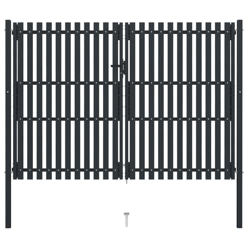 Poartă de gard dublă, antracit, 306 x 200 cm, oțel - WALTI WALTI