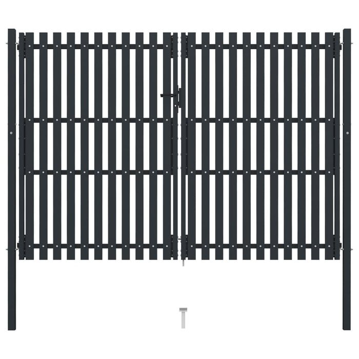 Poartă de gard dublă, antracit, 306 x 200 cm, oțel - WALTI WALTI