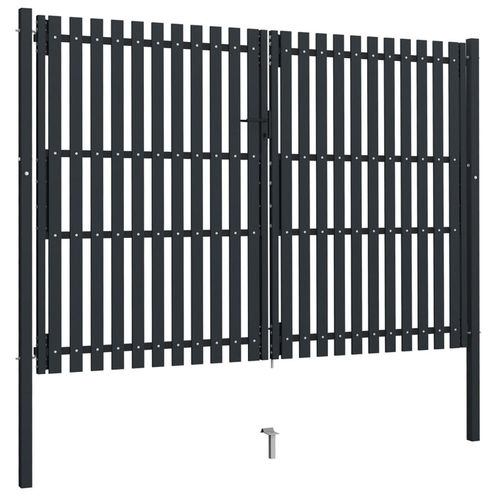 Poartă de gard dublă, antracit, 306 x 200 cm, oțel - WALTI WALTI