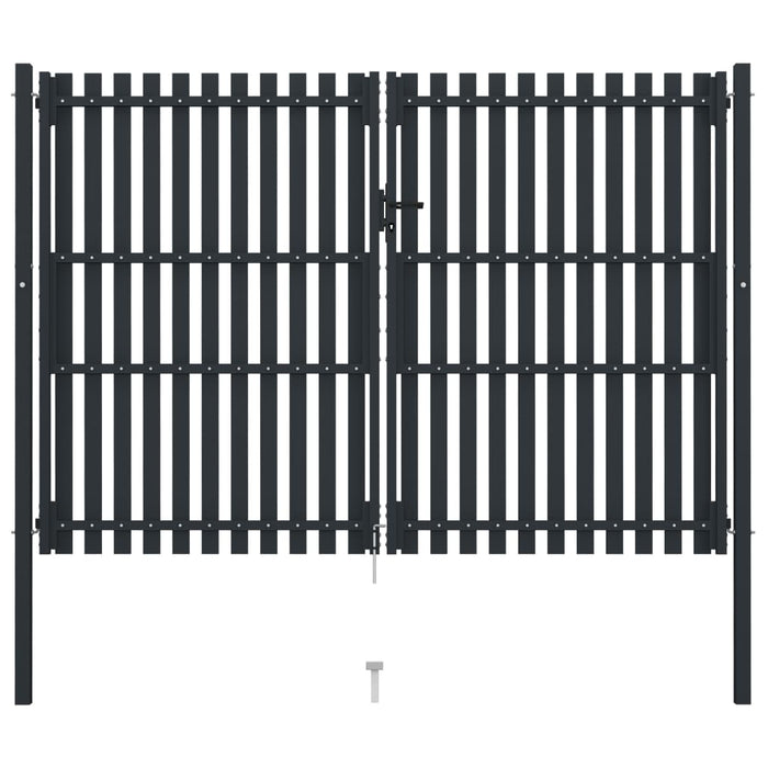 Poartă de gard dublă, antracit, 306 x 200 cm, oțel - WALTI WALTI