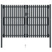 Poartă de gard dublă, antracit, 306 x 200 cm, oțel - WALTI WALTI