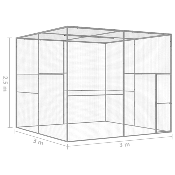 Cușcă pentru pisici, 3x3x2,5 m, oțel galvanizat - WALTI WALTI