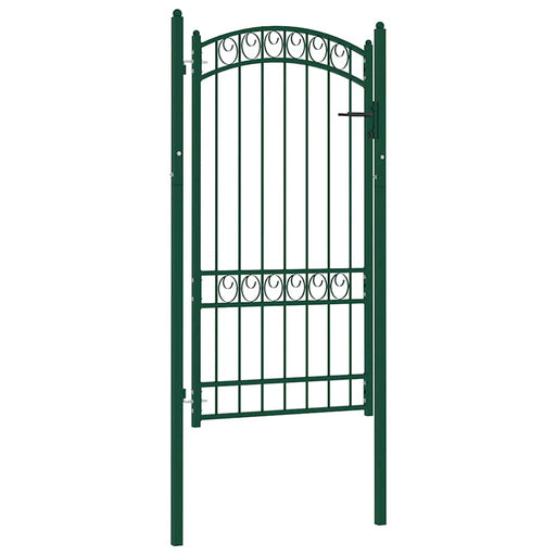 Poartă de gard EMMEN cu vârf arcuit, oțel, verde, 100x123,5 cm - WALTI WALTI