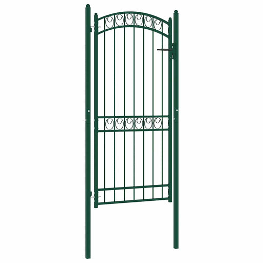 Poartă de gard EMMEN cu vârf arcuit, oțel, verde, 100x136 cm - WALTI WALTI