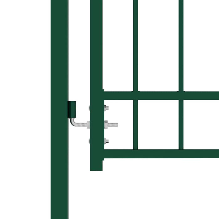 Poartă de gard EMMEN cu vârf arcuit, oțel, verde, 100x136 cm WALTI