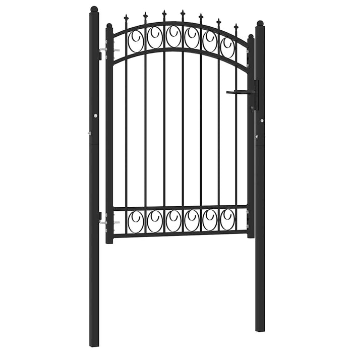 Poartă de gard EMMEN cu țepi din oțel 103x109,5 cm, negru WALTI