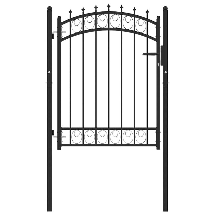 Poartă de gard EMMEN cu țepi din oțel 103x109,5 cm, negru WALTI