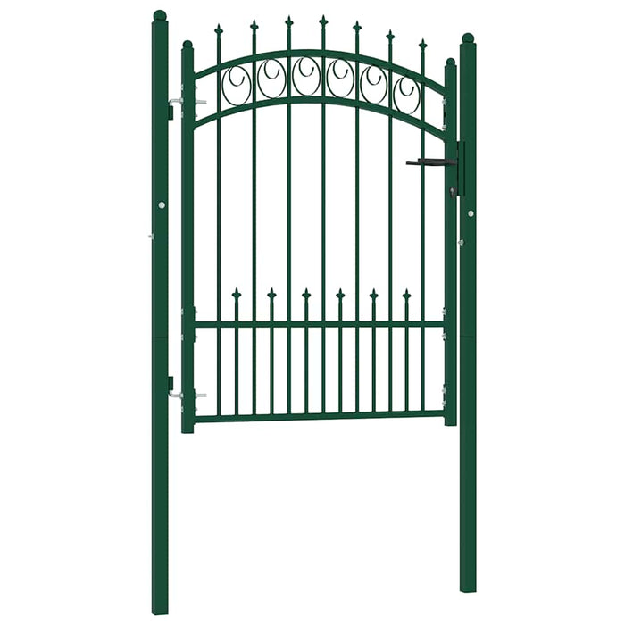 Poartă de gard EMMEN cu țăruși din oțel, verde, 104x109,5 cm WALTI