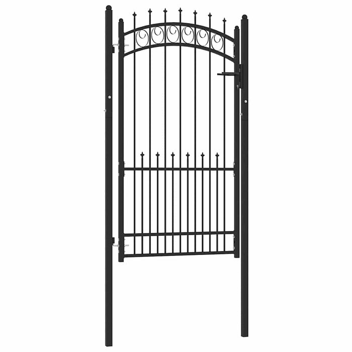 Poartă de gard EMMEN cu țepi din oțel 104x134,5 cm, negru - WALTI WALTI