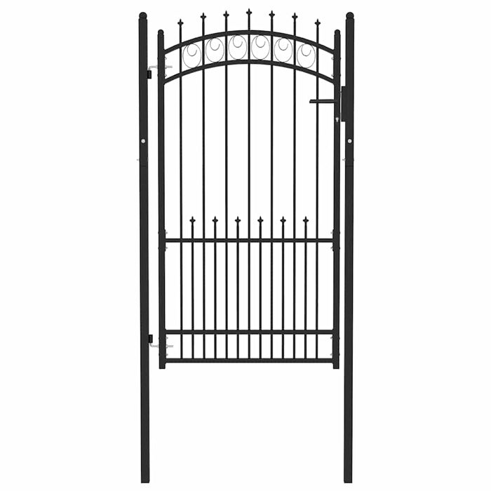 Poartă de gard EMMEN cu țepi din oțel 104x134,5 cm, negru - WALTI WALTI