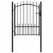Poartă de gard Negru 100 x 125 cm Oțel vopsit în pulbere - WALTI WALTI
