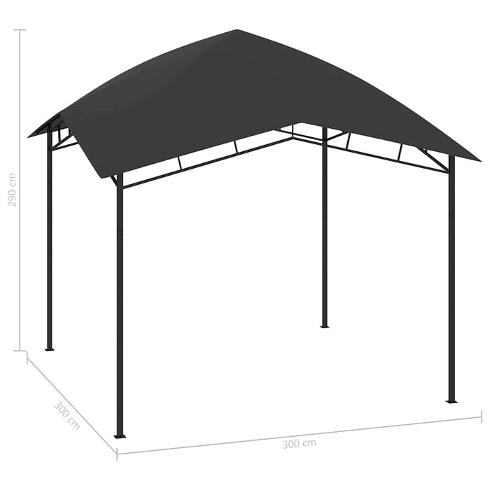 Pavilion de grădină, antracit, 3 x 3 x 2,9 m, 180 g/m² WALTI