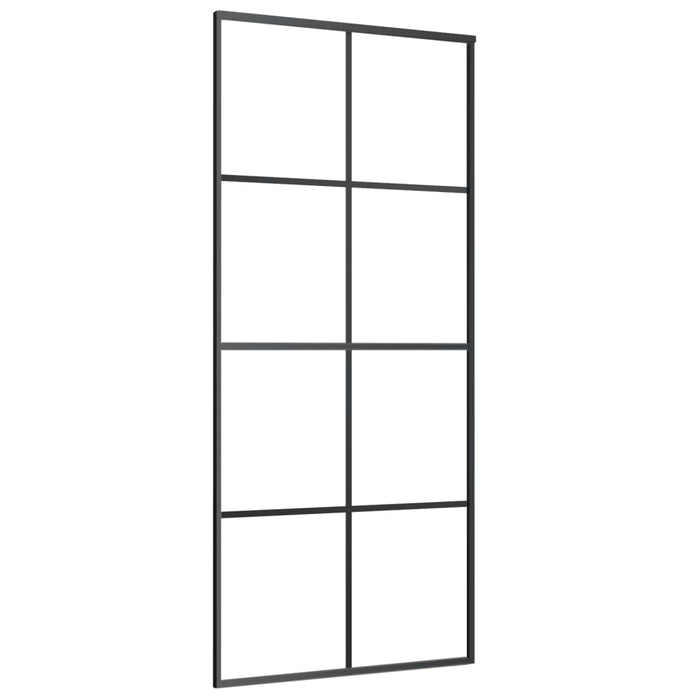Ușă glisantă, negru, 90x205 cm, aluminiu și sticlă ESG - WALTI WALTI