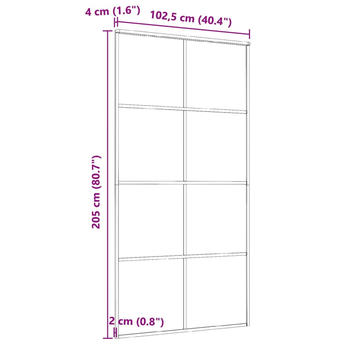 Ușă glisantă, negru, 102,5x205 cm, aluminiu și sticlă ESG - WALTI WALTI