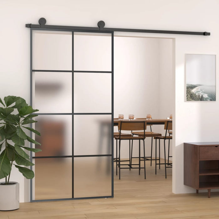 Ușă glisantă, negru, 102,5x205 cm, aluminiu și sticlă ESG - WALTI WALTI