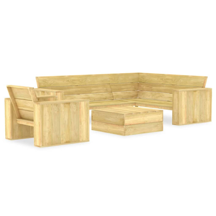 Set mobilier de grădină, 3 piese, lemn de pin tratat - WALTI WALTI