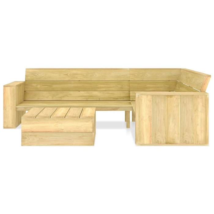 Set mobilier de grădină, 2 piese, lemn de pin tratat WALTI