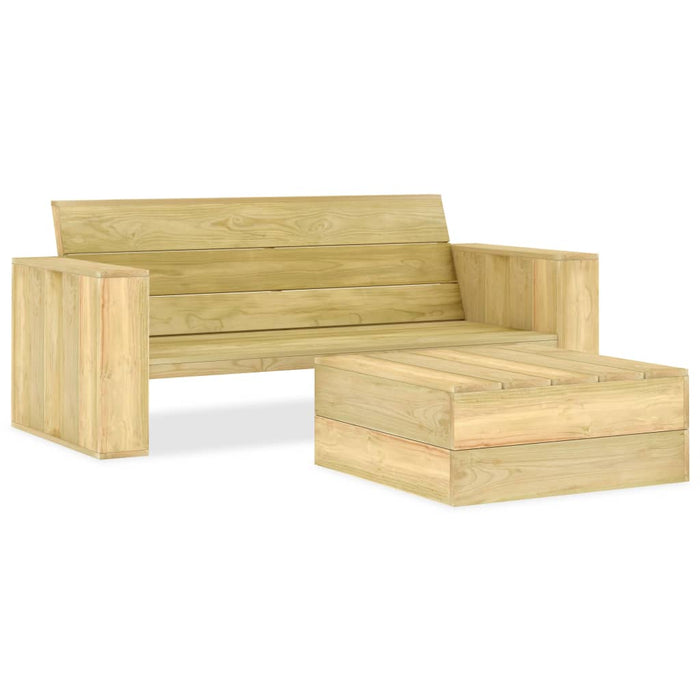 Set mobilier de grădină, 2 piese, lemn de pin tratat - WALTI WALTI