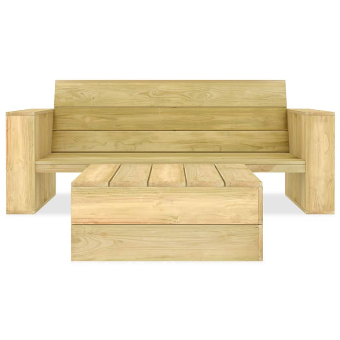 Set mobilier de grădină, 2 piese, lemn de pin tratat - WALTI WALTI
