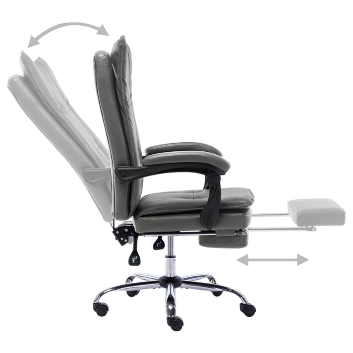 Scaun de birou, antracit, piele ecologică WALTI
