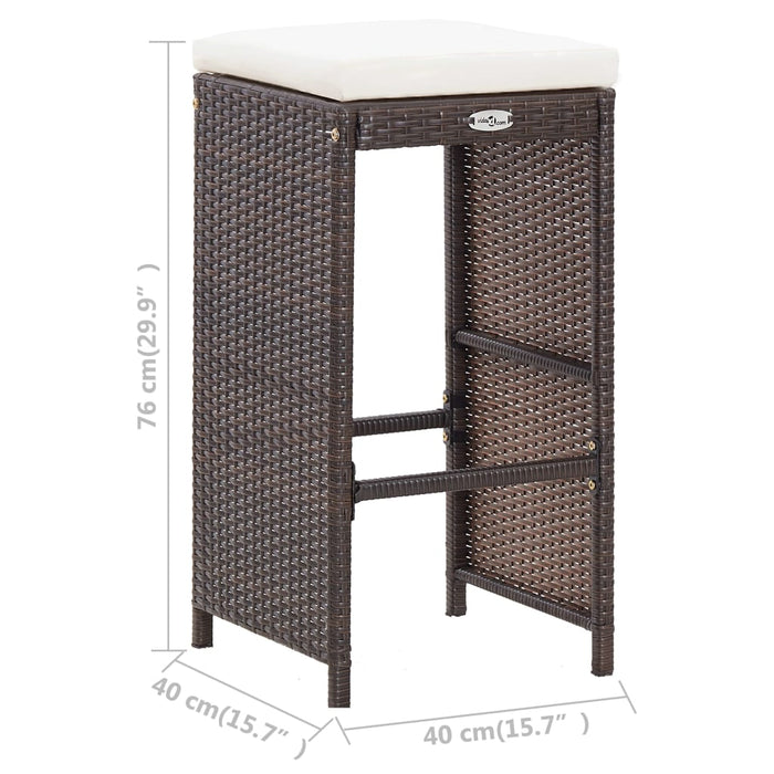 Set mobilier bar de grădină cu perne, 7 piese, maro, poliratan - WALTI WALTI