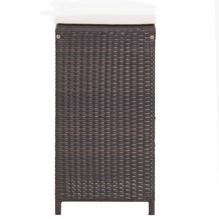 Set mobilier bar de grădină cu perne, 7 piese, maro, poliratan - WALTI WALTI