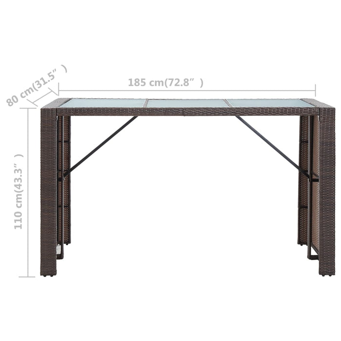Set mobilier bar de grădină cu perne, 7 piese, maro, poliratan - WALTI WALTI
