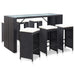 Set mobilier bar de grădină cu perne, 7 piese, negru, poliratan - WALTI WALTI