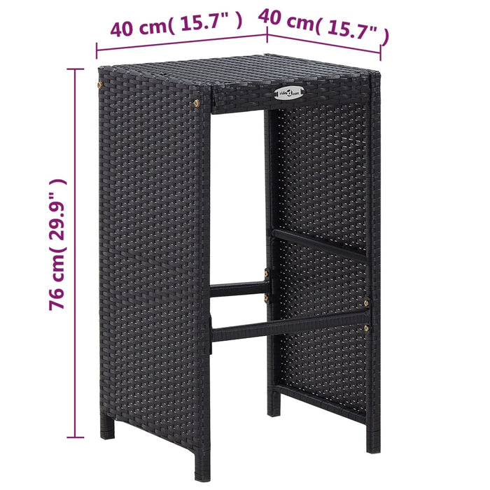 Set mobilier bar de grădină cu perne, 7 piese, negru, poliratan - WALTI WALTI