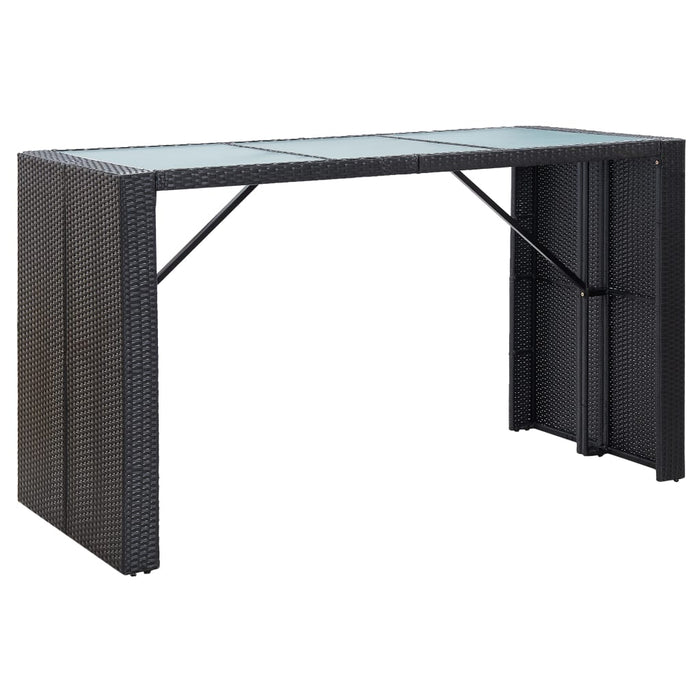 Set mobilier bar de grădină cu perne, 7 piese, negru, poliratan - WALTI WALTI
