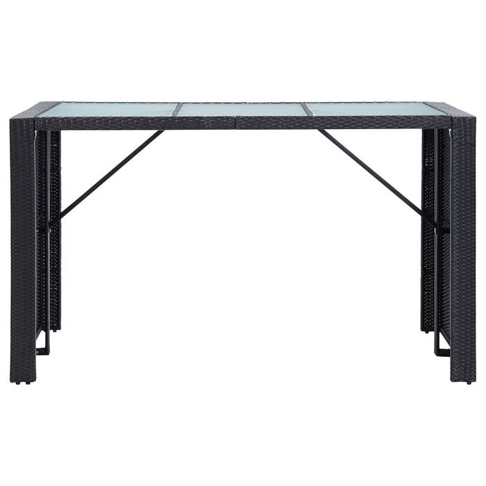 Set mobilier bar de grădină cu perne, 7 piese, negru, poliratan - WALTI WALTI
