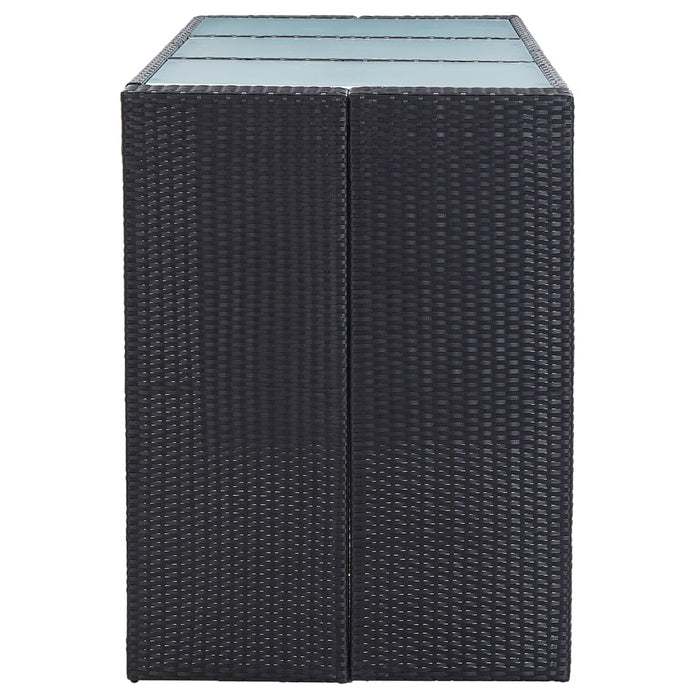 Set mobilier bar de grădină cu perne, 7 piese, negru, poliratan - WALTI WALTI