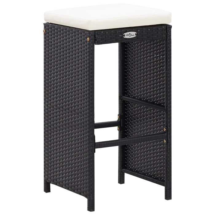 Set mobilier bar de grădină cu perne, 7 piese, negru, poliratan - WALTI WALTI