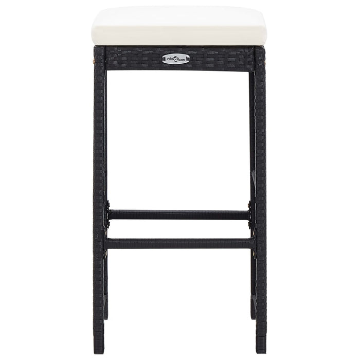 Set mobilier bar de grădină cu perne, 7 piese, negru, poliratan - WALTI WALTI