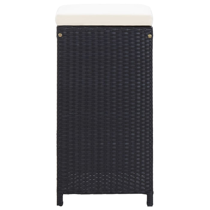 Set mobilier bar de grădină cu perne, 7 piese, negru, poliratan - WALTI WALTI