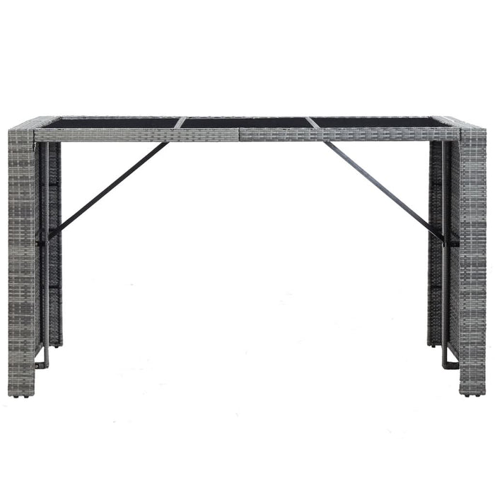 Set mobilier bar de grădină cu perne, 7 piese, gri, poliratan - WALTI WALTI