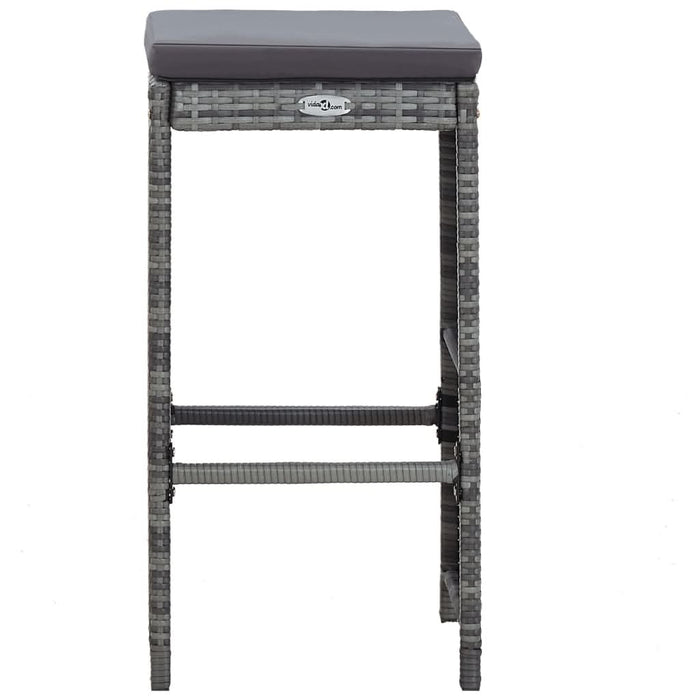 Set mobilier bar de grădină cu perne, 7 piese, gri, poliratan - WALTI WALTI